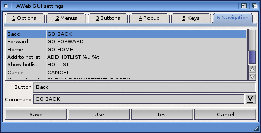 GUI Settings: Navigation Tab