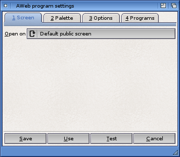Program Settings: Screen Tab