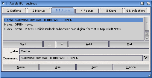 GUI Settings: Buttons Tab